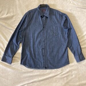 UNTUCKit Men's Button Up Shirt Size XL Blue Denim Long Sleeve Casual Cotton
